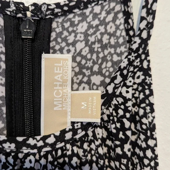 Michael Kors Black White Floral Knee Length Summer Dress - Picture 5 of 7